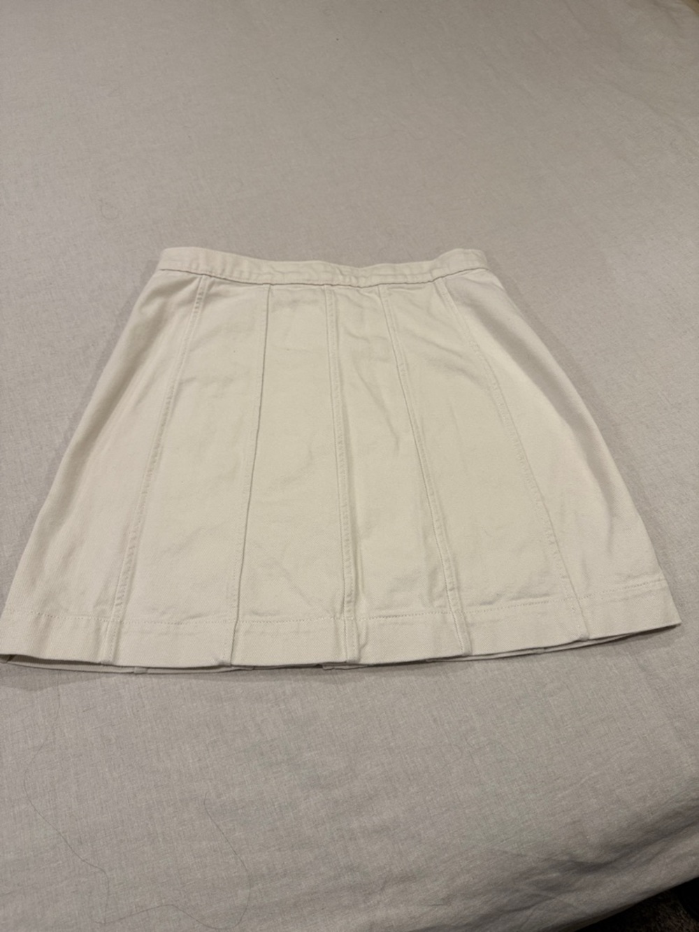 Banana Republic Off White denim Button-Front A-Line Skirt size 10 - Picture 6 of 10